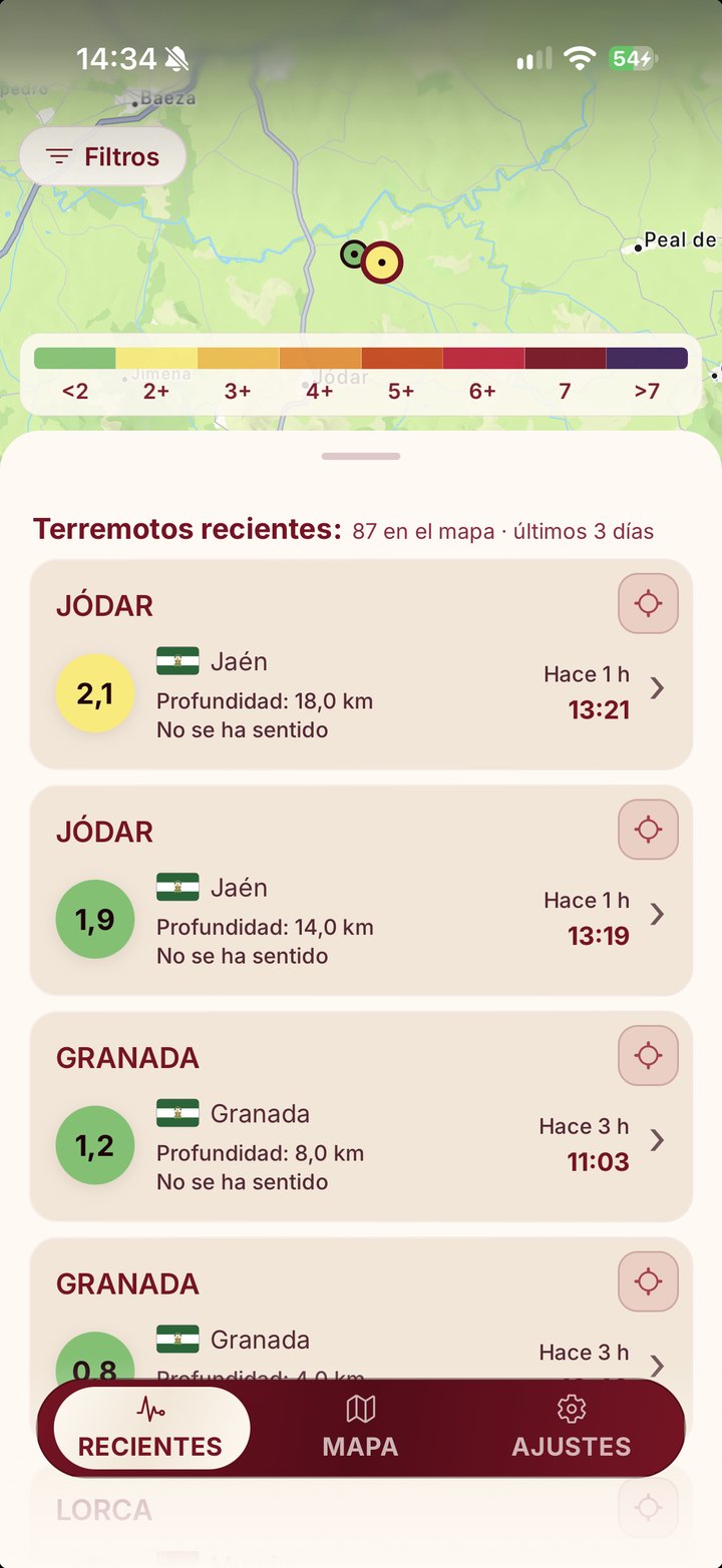 Listado de terremotos recientes